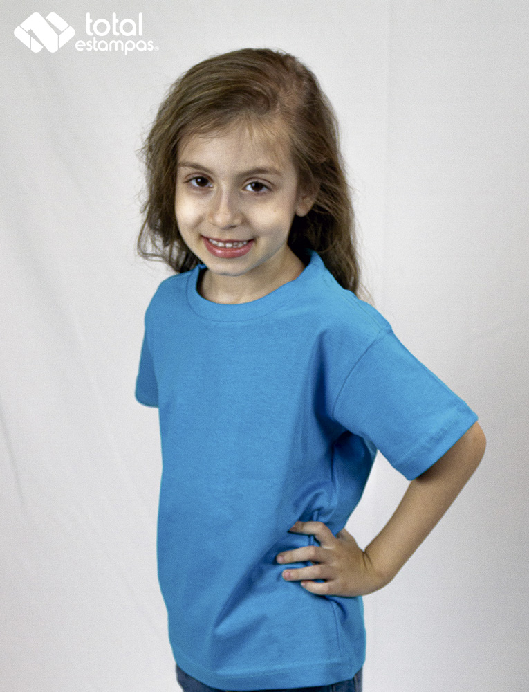 Camiseta Personalizada Infantil Azul Turquesa